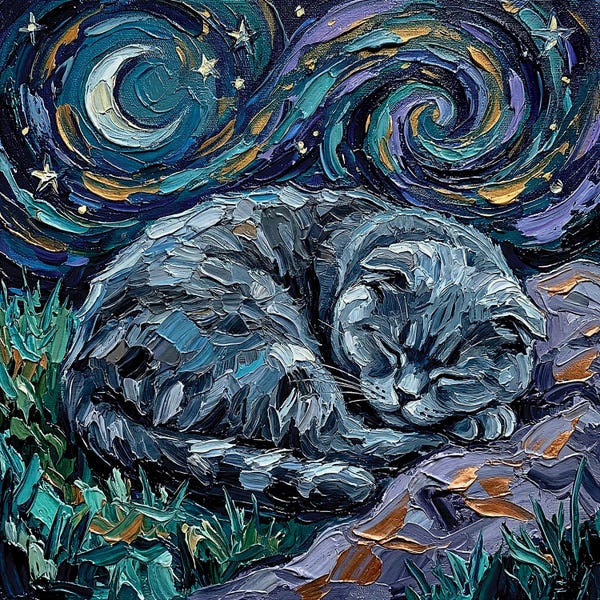 Aja Trier: Sleepy Scottish Fold Night by Aja Trier