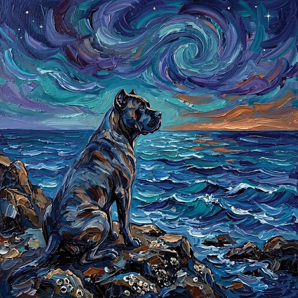Beach Night - Cane Corso