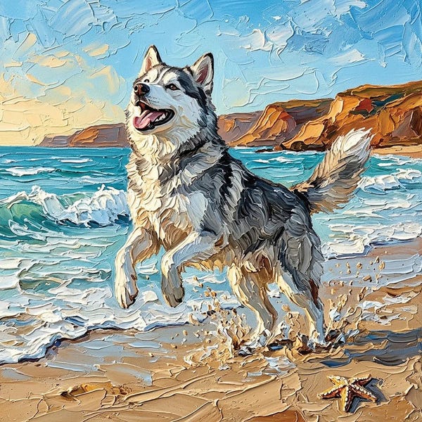Beach Day - Husky
