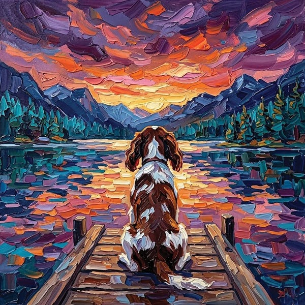 On The Dock - Blenheim Spaniel