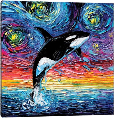 Van Gogh Never Saw Alaska Canvas Art Print - Whale Art