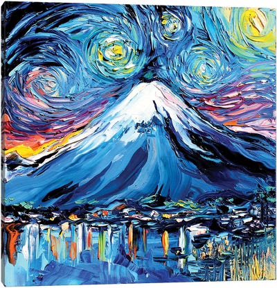 Van Gogh Never Saw Fuji Canvas Art Print - Re-Imagined Masters