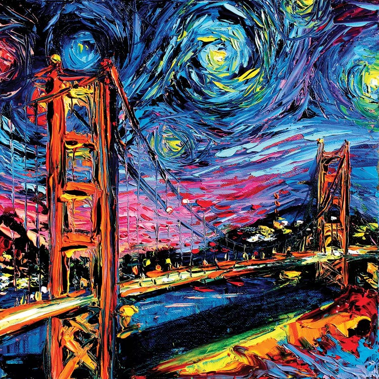 Van Gogh Never Saw Golden Gate by Aja Trier wall art