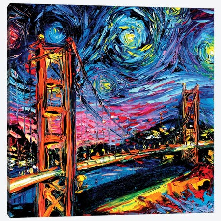 Van Gogh Never Saw Golden Gate Canvas Print #AJT71} by Aja Trier Canvas Artwork