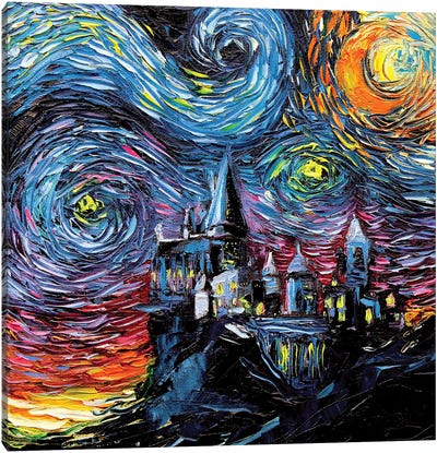Van Gogh Never Saw Hogwarts Canvas Art Print - Fantasy, Horror & Sci-Fi Art