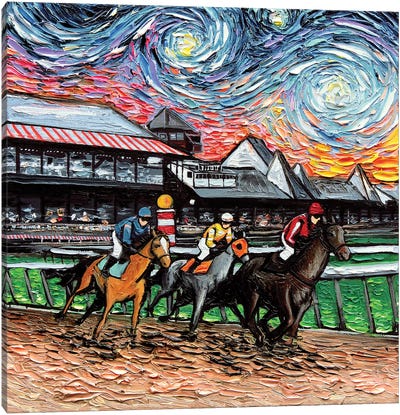 Van Gogh Never Saw Saratoga Canvas Art Print - Horse Racing Art