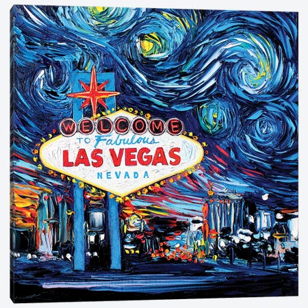 Van Gogh Never Saw Vegas Canvas Print #AJT78} by Aja Trier Canvas Artwork