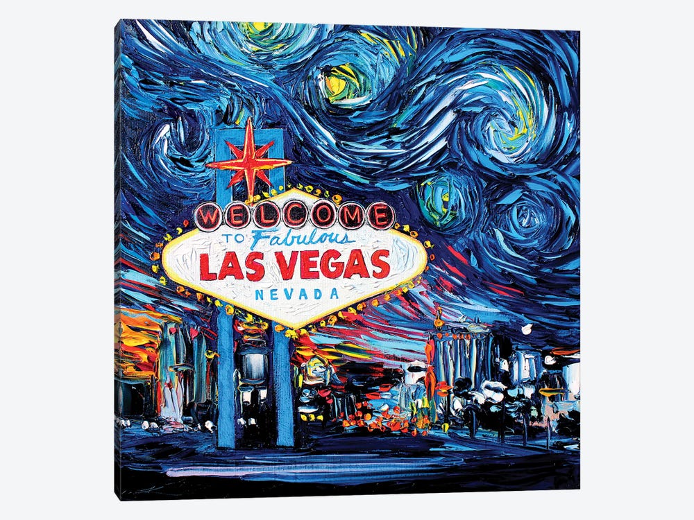 Van Gogh Never Saw Vegas by Aja Trier 1-piece Canvas Artwork