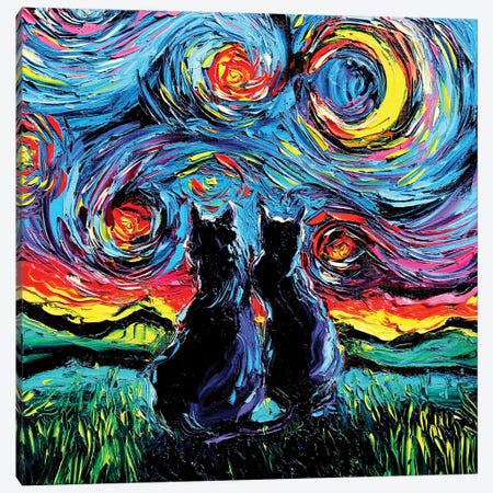 Van Gogh's Cats Canvas Print #AJT81} by Aja Trier Canvas Print