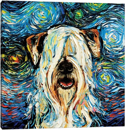 Wheaten Night Canvas Art Print - Terriers