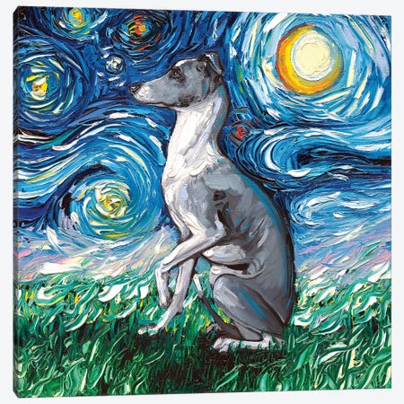 Whippet Night Canvas Print #AJT84} by Aja Trier Canvas Wall Art