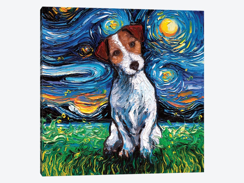 Jack Russel Terrier Night by Aja Trier 1-piece Canvas Wall Art