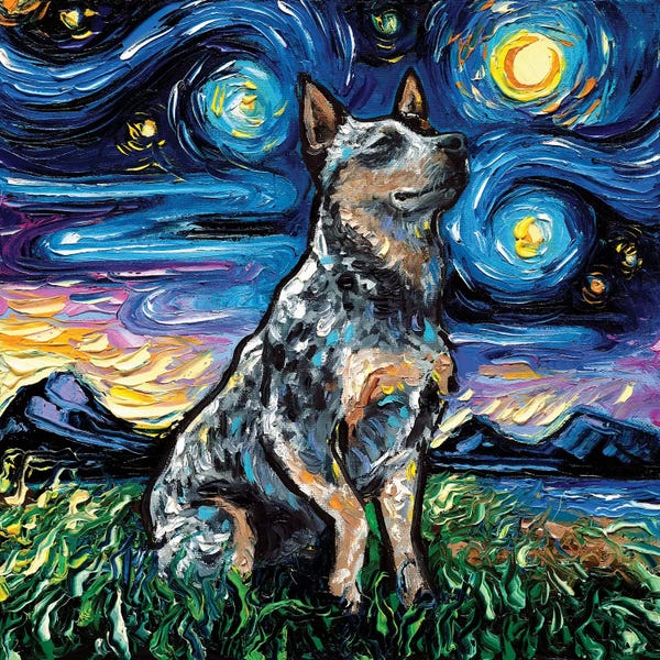Pupsterpieces: Blue Heeler Night by Aja Trier