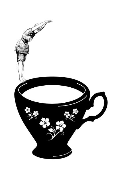 Bulls: Dive In Tea Cup by Amy & Kurt Berlin