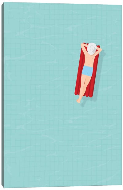 Air Mattress Canvas Art Print - Swimming Art