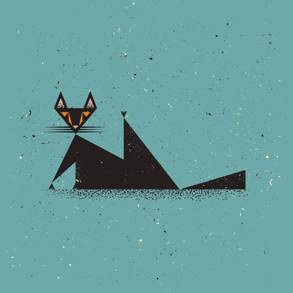 Mid-Century Modern Animals: Black Cat by Amer Karic