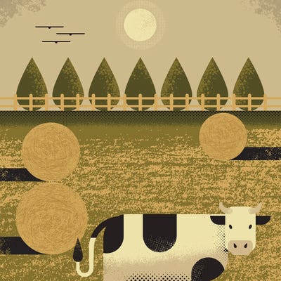 Cow by Amer Karic metal wall art