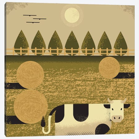 Cow Canvas Print #AKC16} by Amer Karic Art Print