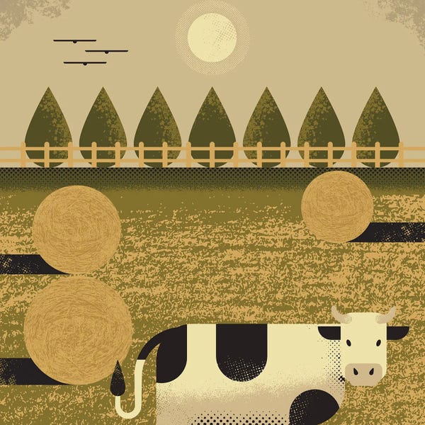 Mid-Century Modern Animals: Cow by Amer Karic