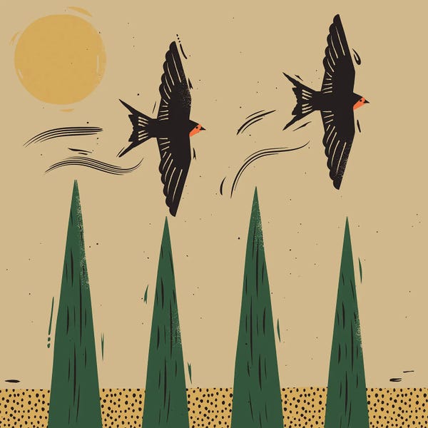 Mid-Century Modern Animals: Flight by Amer Karic