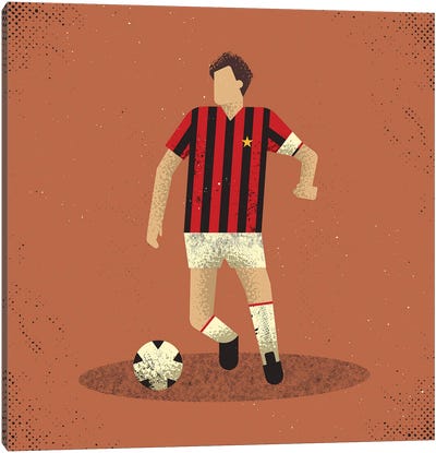 Franco Baresi Canvas Art Print - Soccer Art