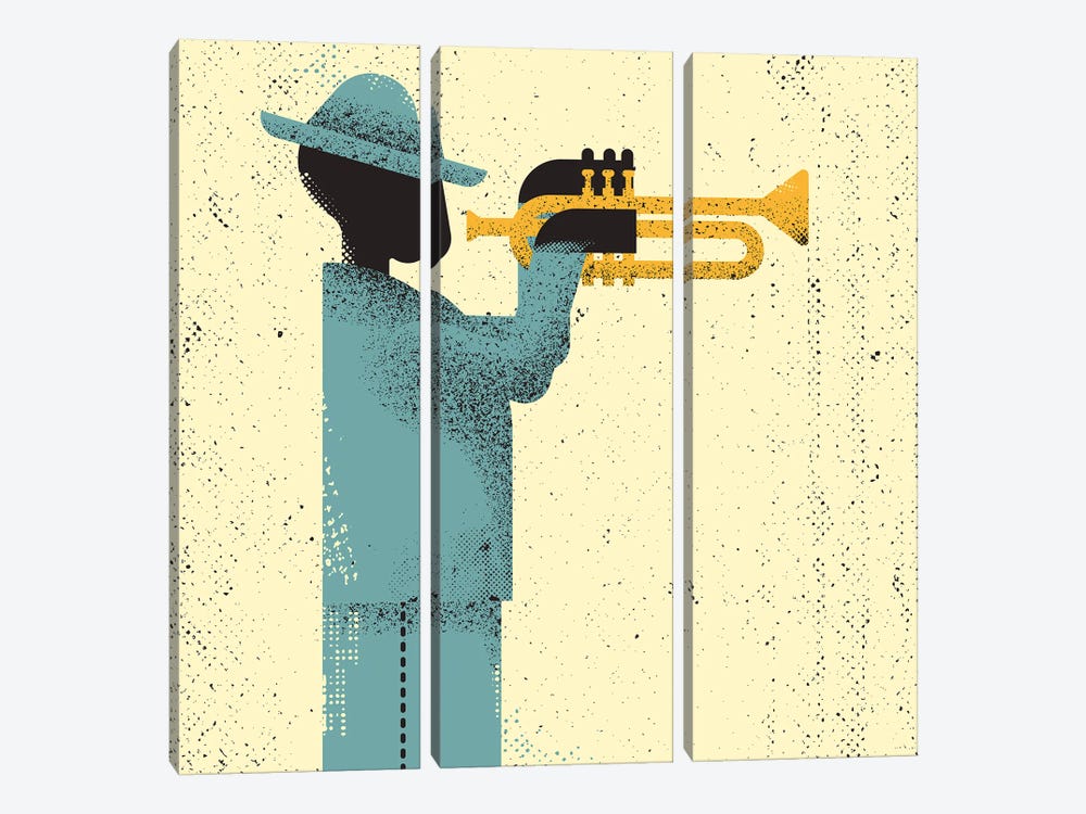 Jazz Musician by Amer Karic 3-piece Canvas Art Print