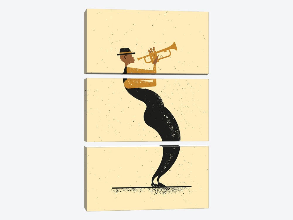 Jazz Player by Amer Karic 3-piece Canvas Artwork