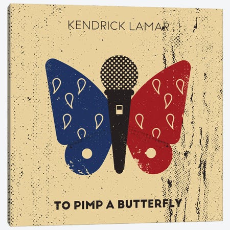 Kendrick Lamar To Pimp A Butterfly Canvas Print #AKC31} by Amer Karic Canvas Wall Art