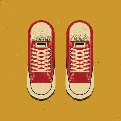 Red Chucks by Amer Karic multi panel art