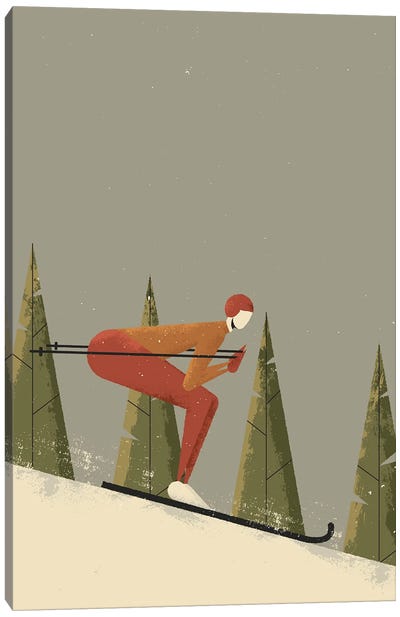 Skiing Canvas Art Print - Skiing Art
