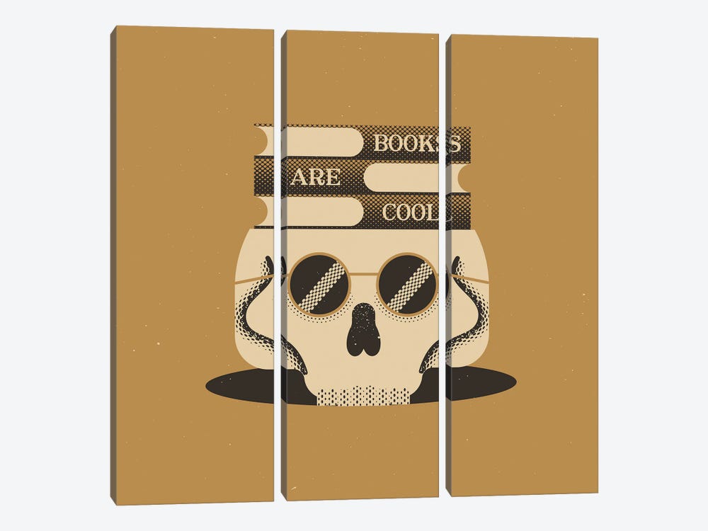 Books Are Cool by Amer Karic 3-piece Canvas Print
