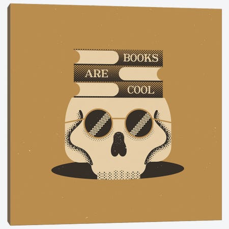 Books Are Cool Canvas Print #AKC59} by Amer Karic Canvas Wall Art