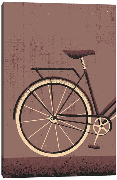 Vintage Bike Canvas Art Print - Brown