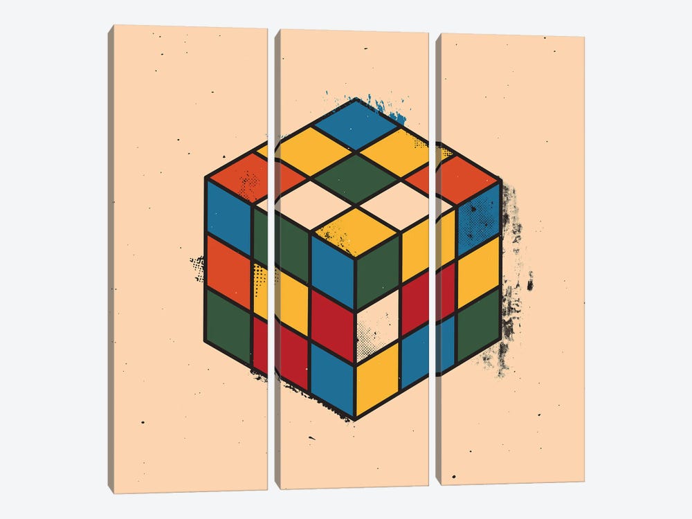 Rubik's Cube by Amer Karic 3-piece Canvas Wall Art
