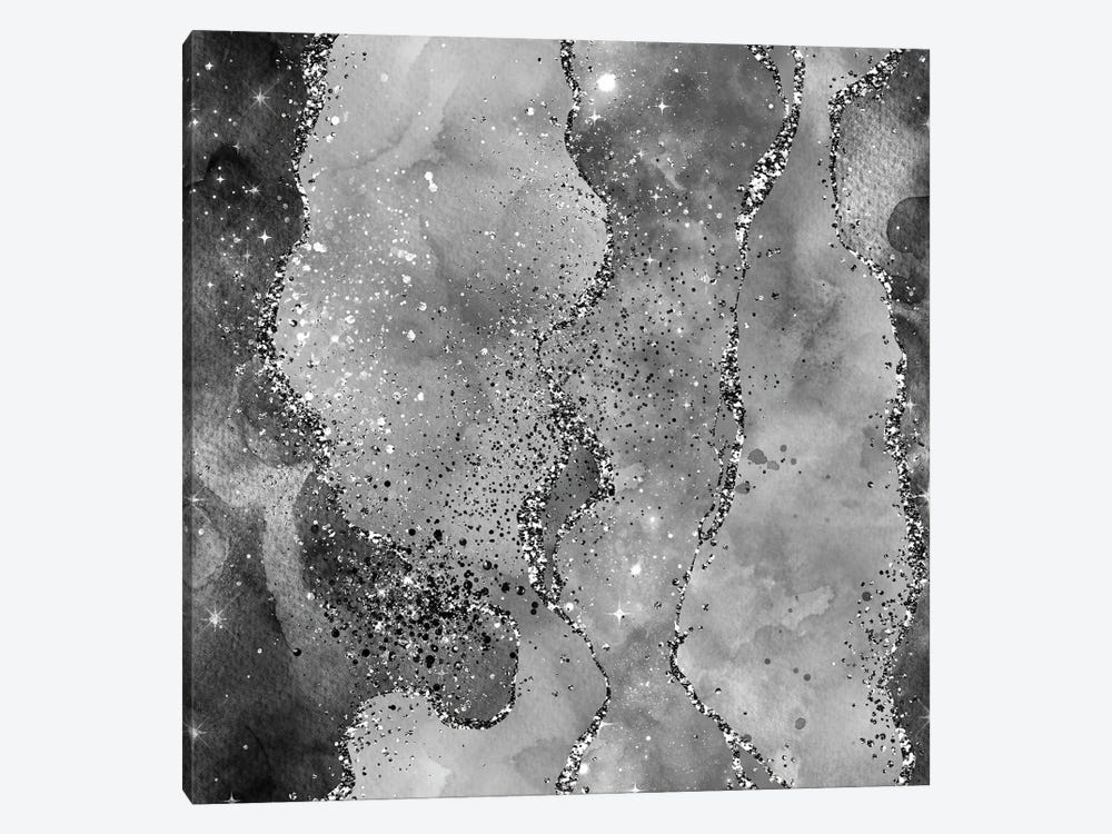 Black Glitter Agate Texture II by Aloke Design 1-piece Canvas Artwork