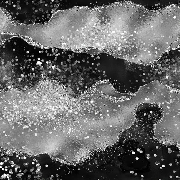 Agates, Geodes & Minerals: Black Glitter Agate Texture III by Aloke Design