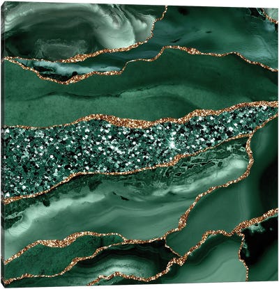 Agate Glitter Ocean Texture XVI Canvas Art Print - Aloke Design