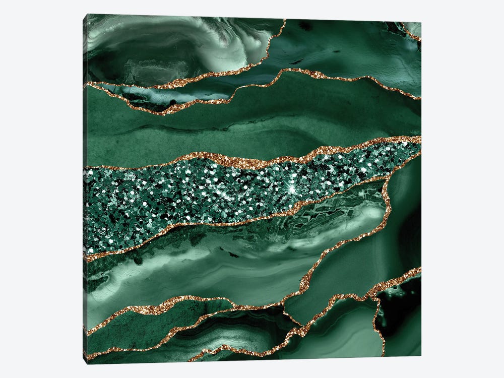Agate Glitter Ocean Texture XVI by Aloke Design 1-piece Canvas Art Print