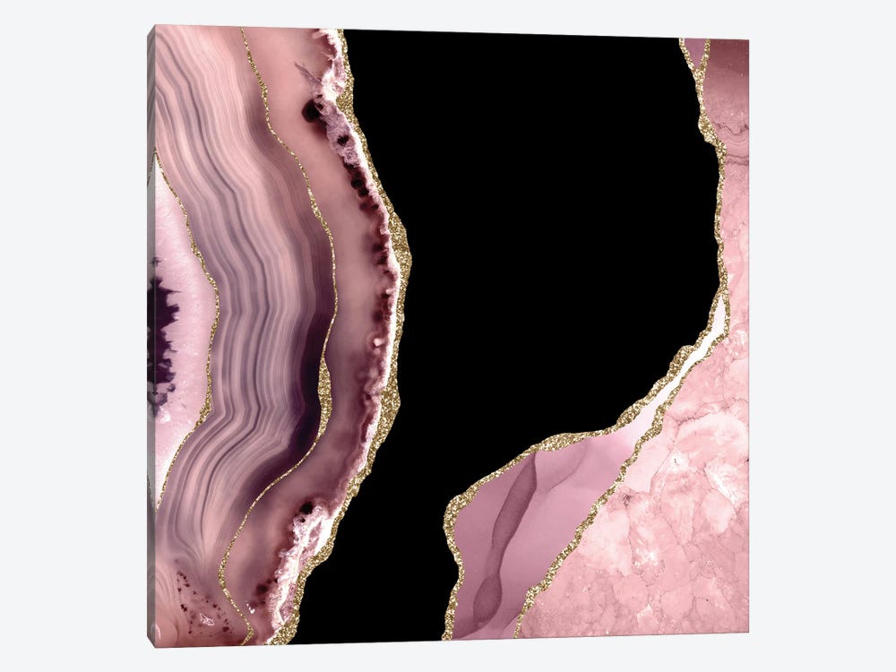 Blush Gold Agate Texture I by Aloke Design 1-piece Canvas Print