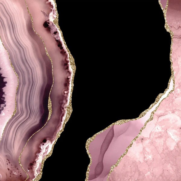 Aloke Design: Blush Gold Agate Texture I by Aloke Design