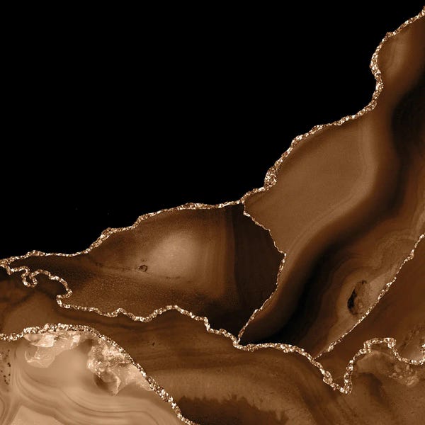 Aloke Design: Brown Gold Agate Texture III by Aloke Design
