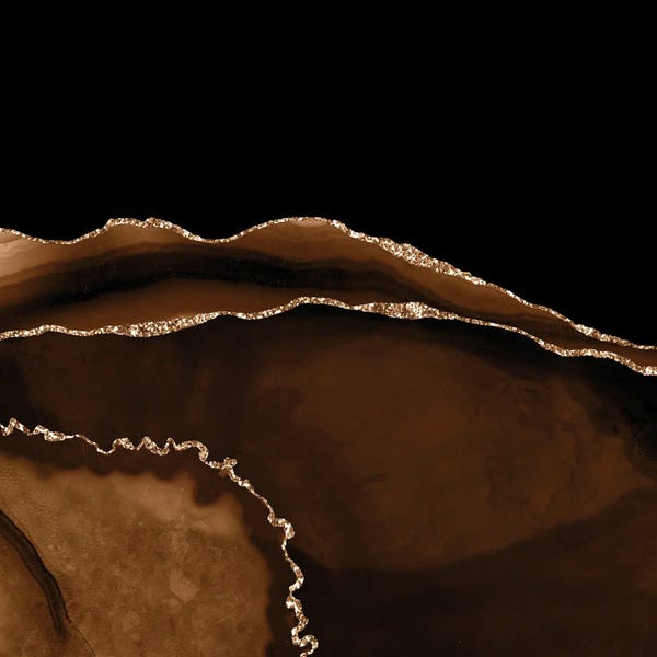 Aloke Design: Brown Gold Agate Texture V by Aloke Design
