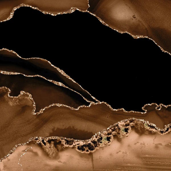 Agates, Geodes & Minerals: Brown Gold Agate Texture XIV by Aloke Design