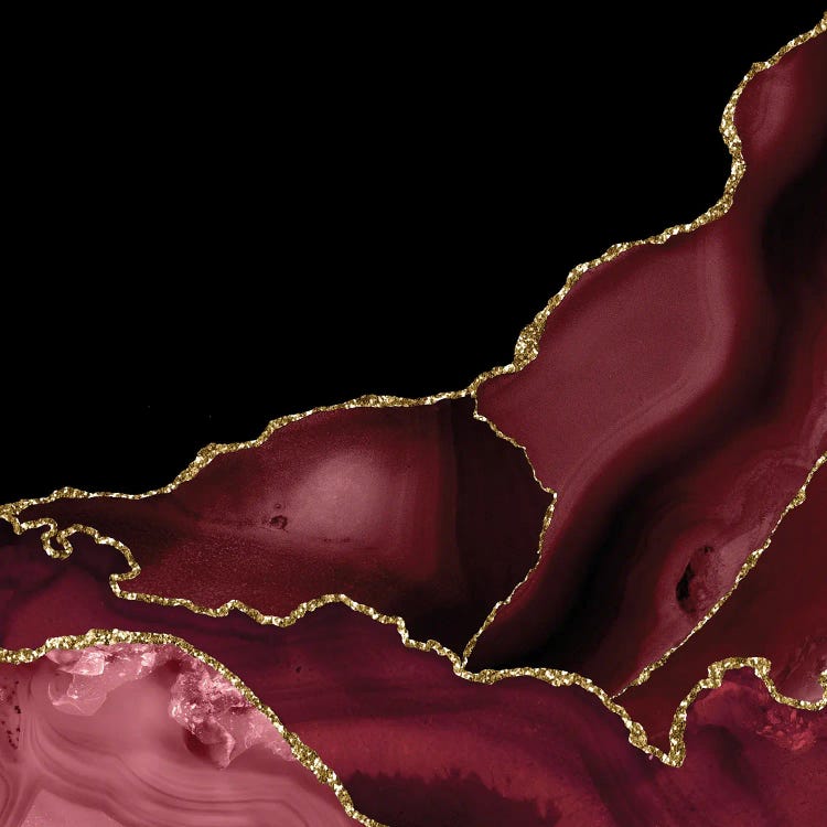 Burgundy Gold Agate Texture III