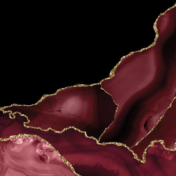 Burgundy Gold Agate Texture III