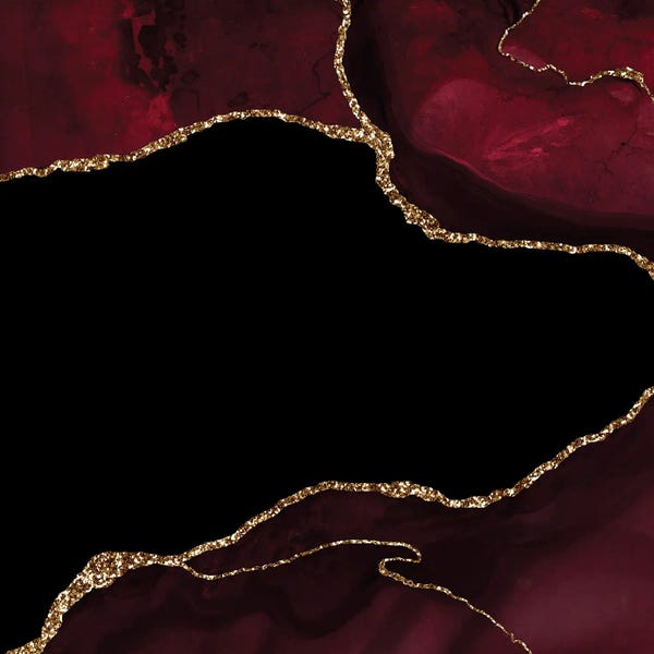 Aloke Design: Burgundy Gold Agate Texture IV by Aloke Design