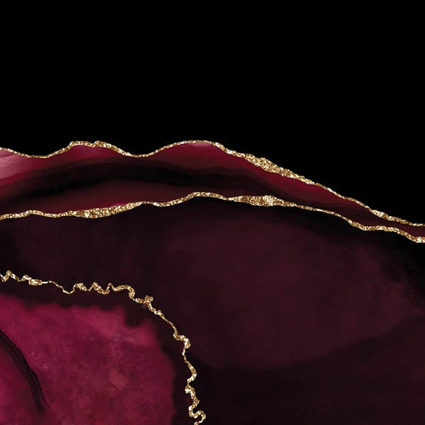 Aloke Design: Burgundy Gold Agate Texture V by Aloke Design