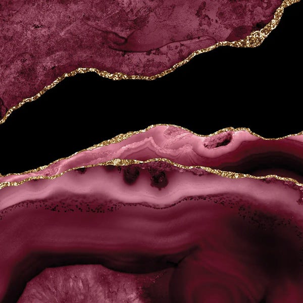 Agates, Geodes & Minerals: Burgundy Gold Agate Texture XIII by Aloke Design