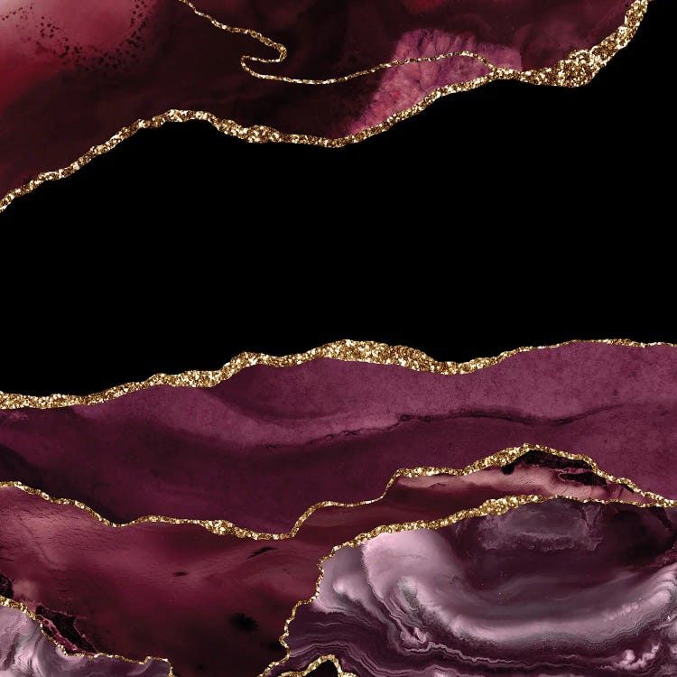 Burgundy Gold Agate Texture XVI