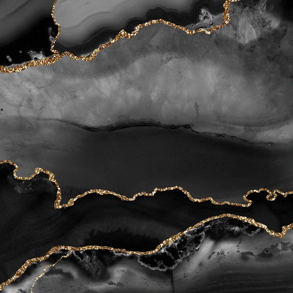 Agates, Geodes & Minerals: Black Gold Agate Texture II by Aloke Design